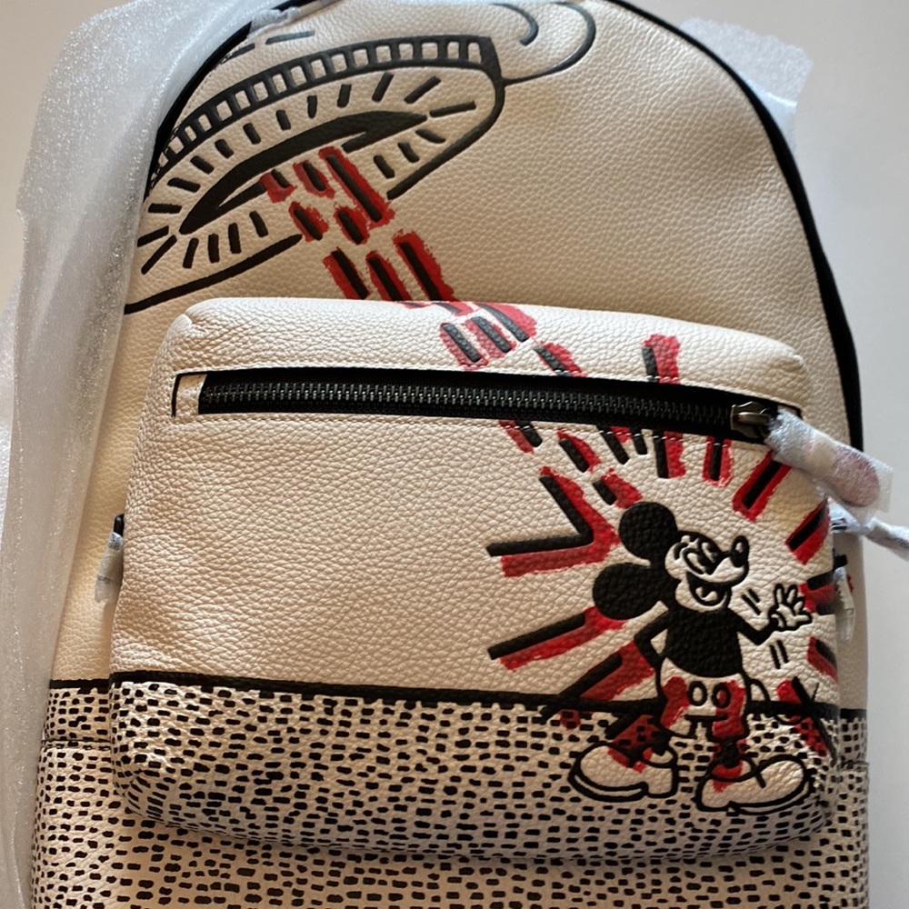 Coach Disney Mickey Mouse X Keith Haring West Backpack UFO Space Bag Large - Picture 9 of 10